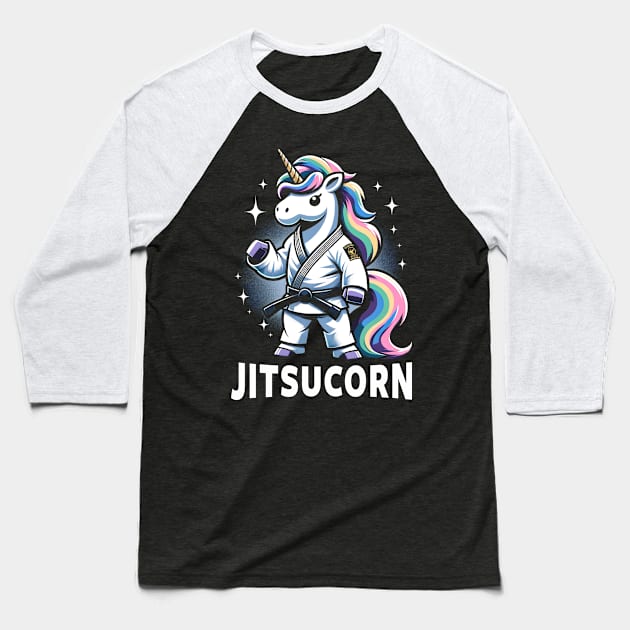 Jiu Jitsu Unicorn Jitsucorn Funny Jiu Jitsu Baseball T-Shirt by ShirtFace